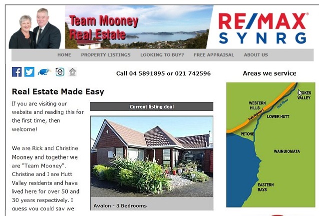 snapshot of Team Mooney site