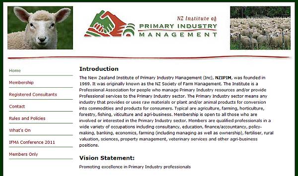 snapshot of nzipim site