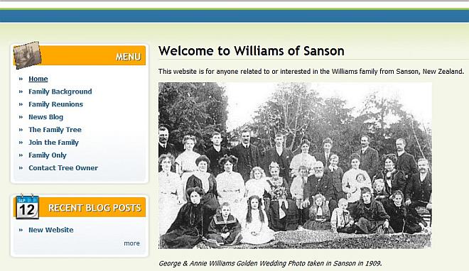 snapshot of Williams of Sanson Family Reunion site